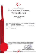 Endüstriyel Tasarım Tescili Belgesi